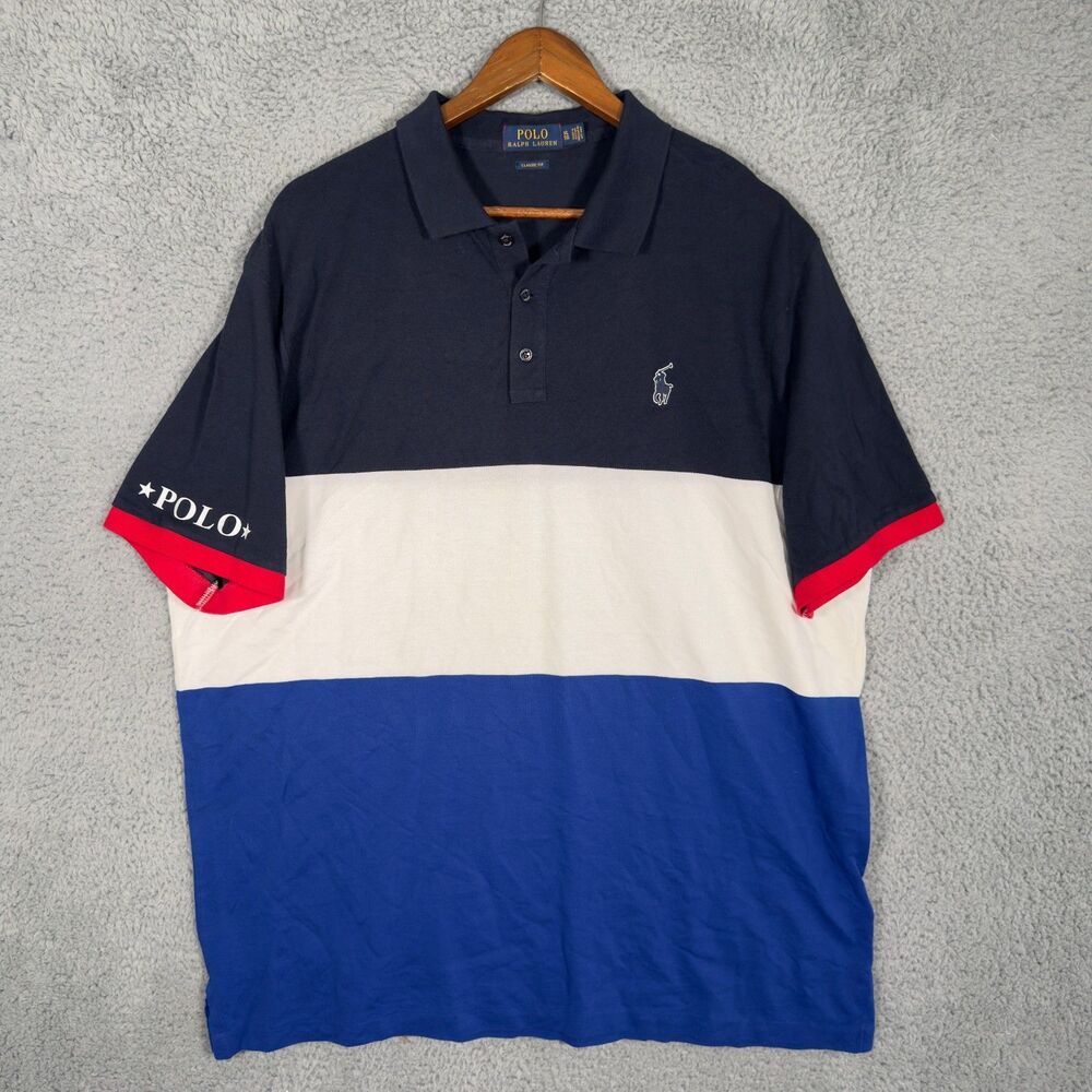 Polo Ralph Lauren Men’s Polo Shirt Cotton Color Block Classic Fit XL